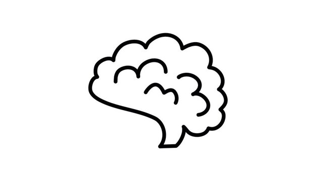 A simple line drawing of a smiling face with a thought bubble doodle animated 4k stock video