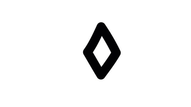 Gray diamond shape logo on a white background for design and branding purposes doodle animated 4k stock video