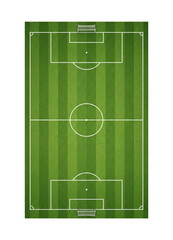 Green soccer field top view isolated. Football pitch layout graphic. © PNG Lab