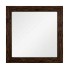 Obraz premium Square wood frame mirror isolated. Home interior decor.