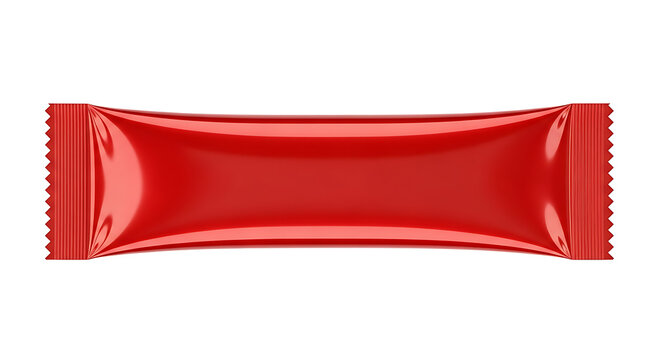 Single blank red candy bar wrapper packaging mockup with packaging chocolate template isolated container branding commercial