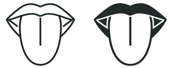 human tongue and mouth icon, oral anatomy vector illustration, lips and taste organ medical symbol isolated on transparent background © Ярослав Дацко