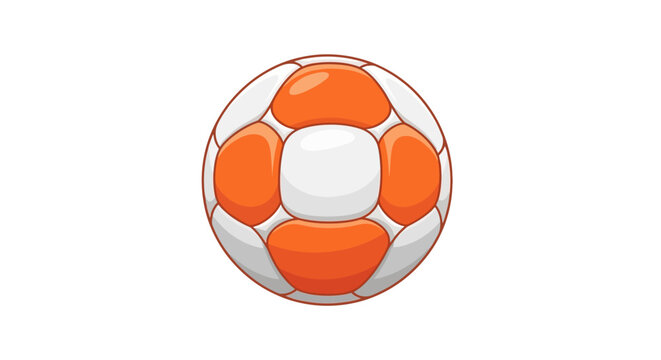 Orange and White Soccer Ball Closeup.