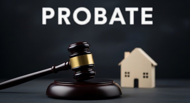 Probate court proceedings involve legal gavel and property inheritance