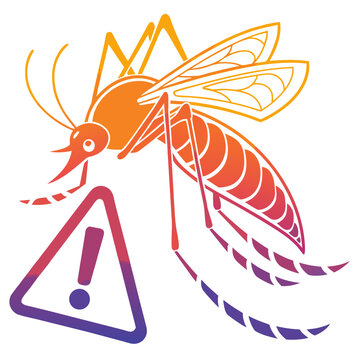 Mosquito warning sign danger alert insect danger symbol epidemic health alert danger zone virus carrier threat outbreak contagion disease risk danger sign warning.