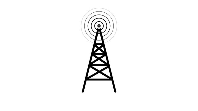 wave signal tower animated icon wave signal tower looping
