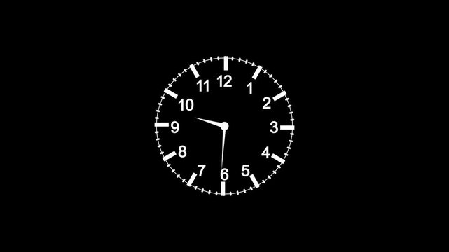 Clock icon with animation on transparent background.