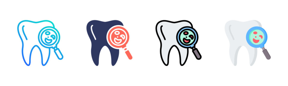 Dental Check Icon Set Multiple Style Collection