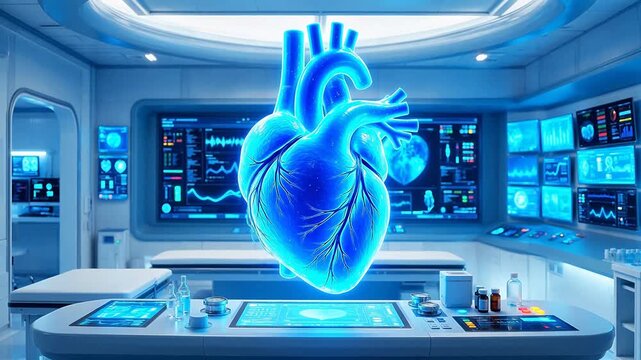 Precision Medical Futuristic medical heart scan room for Healthcare Innovation and Telemedicine