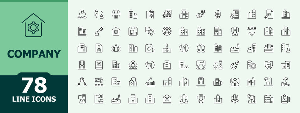 Company linear icon set. Idea vector line icon set. Trendy minimal icons. Containing trust, value, dependability, core values, idea, open, core and more. Editable stroke collections.