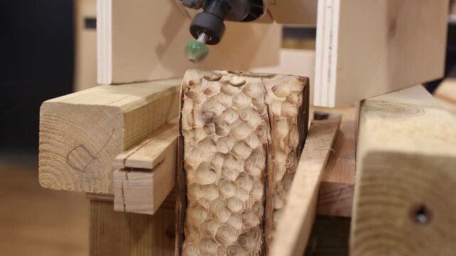 router carving a decorative wood pattern