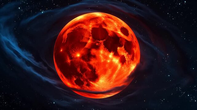 Premium Red Moon in Space for Contemporary Lifestyle and Visual Storytelling
