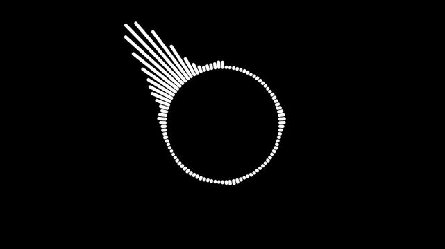 White Neon Circular Audio Spectrum Visualizer on Dark Background