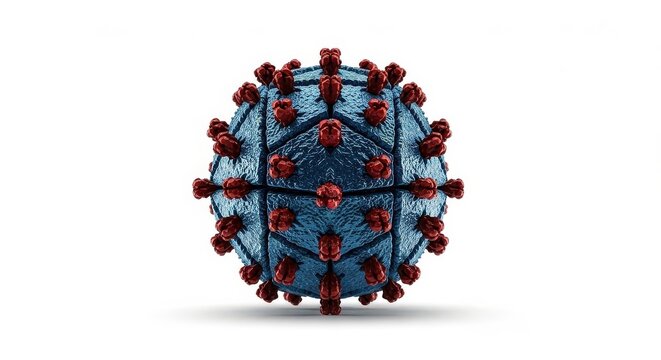 3D Rendering of a Coronavirus Particle, Virus Microbiological Concept, Medical Science
