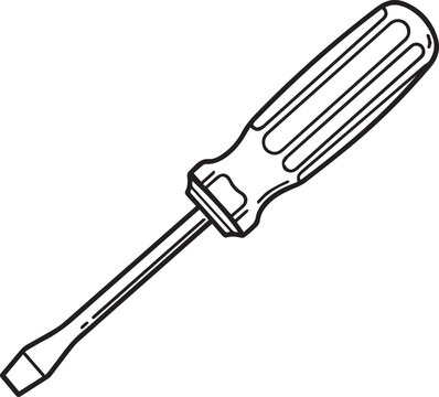 Flathead screwdriver with a striped handle