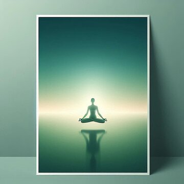 Cartel gimnasio, sala de yoga y meditaci&oacute;n