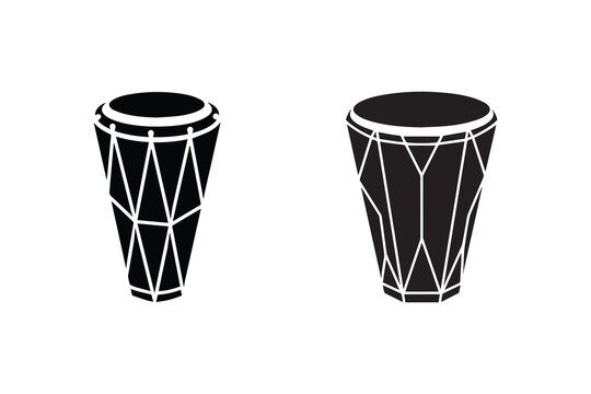 Conga drum silhouette on white background