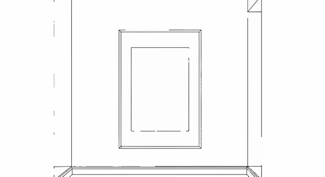 Abstract geometric outline of a framed composition with layered borders