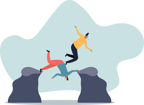 Selfish employee take advantage of other people, supporting boss help other to achieve career success.human life and situation.