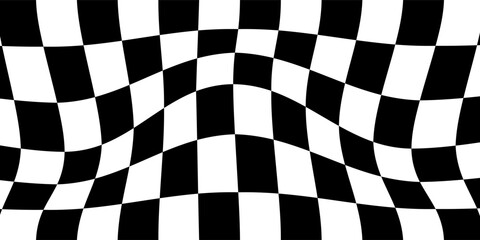 Obraz premium Race flag grunge background, car rally or motocross finish flag with vector checker pattern. Grunge race flag for car racing sport or bike speedway, motorsport