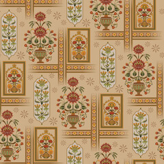  abstract mughal motif bunch pattern background  © 1234