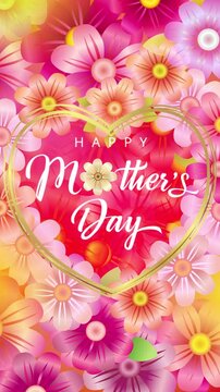 Cute vertical short video with floral elements and Mother's Day greetings