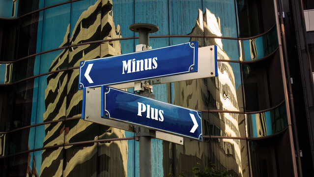 Signposts the direct way to plus versus minus