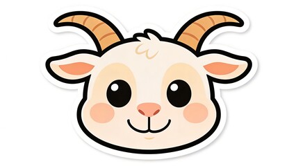 Fototapeta premium Cute goat mascot vector image on a white background.