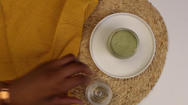 Moringa Hair Food in Glass Jar Close-Up