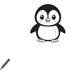 Obraz premium Wild peguin, illustration, vector on a white background.