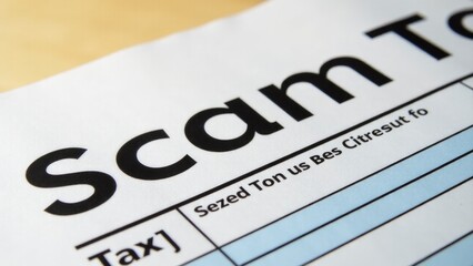 Obraz premium A detailed view of a tax form on a table, useful for illustrating accounting or financial concepts