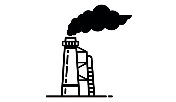 Industrial pollution a black smoke stack emitting dark clouds environmental concerns