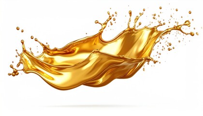 Fototapeta premium Golden Liquid Splash - A Viscous and Dynamic Display of Fluid.