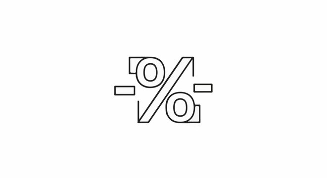 Minimalist line art of a percentage symbol with hyphens on white
