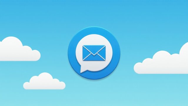 A blue button with an email icon, suitable for digital communication and technology concepts
