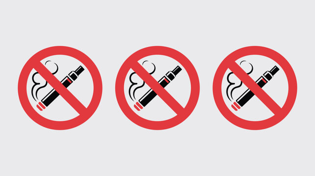 No vaping sign vector, prohibited e cigarette symbol, no smoking electronic device sign, health and safety warning icon, restriction symbol, clean flat vector design for public areas, signage, and awa