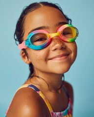 Fototapeta premium Smiling Child in Swim Goggles