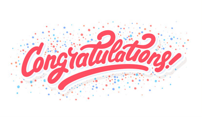 Congratulations Handwritten Vector Typography Text