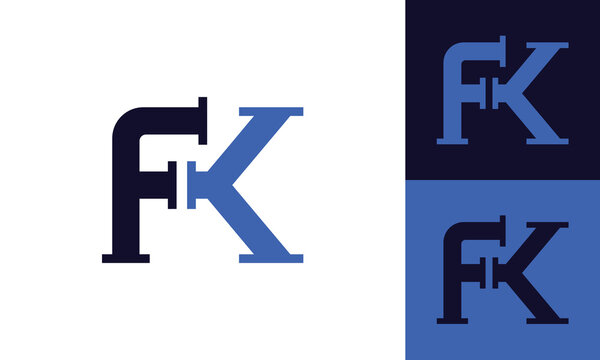 FK plumbing monogram logo design