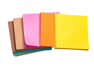 Fototapeta premium Stacked square adhesive notes in vibrant colors