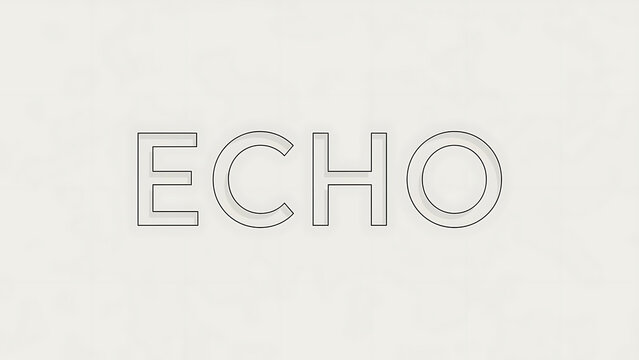 Minimalist echo text isolated on a transparent background