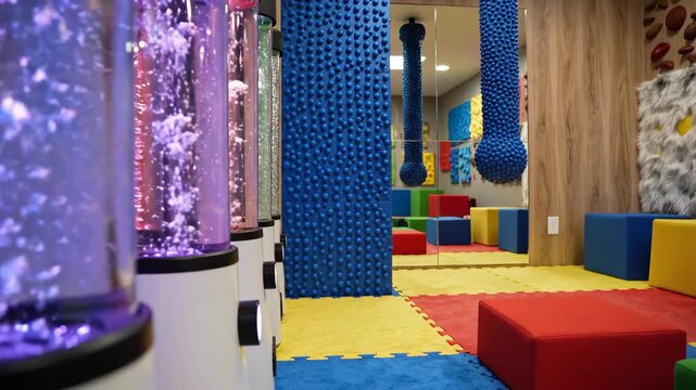 Sensory Room with Bubble Tubes and Soft Play Equipment