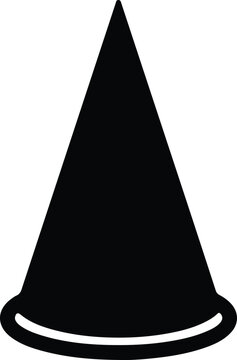 Silhouette minimal traffic cone or dunce cap icon isolated on white vector design