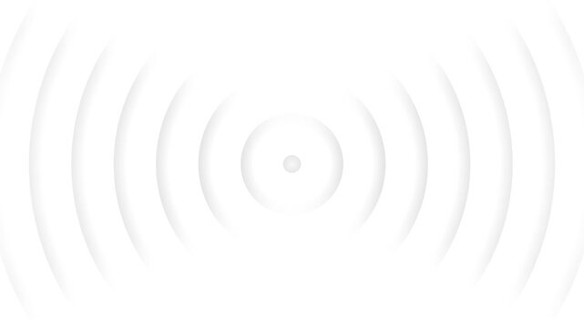 Abstract white radio wave motion graphic animation isolated on white background