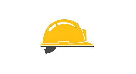 Fototapeta premium Yellow construction worker hard hat isolated on black background safety helmet for industrial work protection equipment in vector design