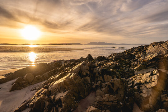 Sunset at Camasdaruch Beach in Scotland, UK.