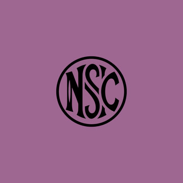 Circular Emblem with NSC Initials in Vintage Style.