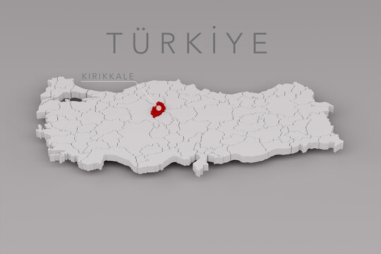 Turkiye Map Highlighting Kirikkale Province Location