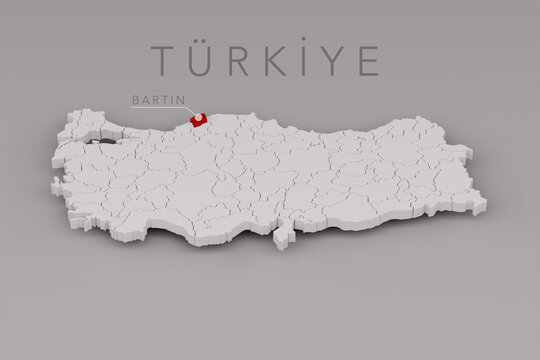 Turkiye Map Highlighting Bartin Province Location