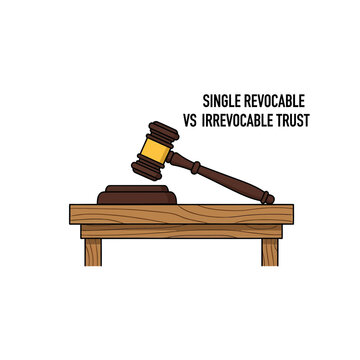 Single Revocable vs Irrevocable Trust Legal Concept Illustration